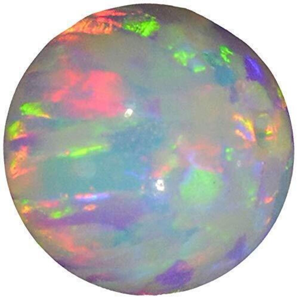 8733 8mm Fiery White Created Opal Beads Round Fully Drilled for DIY Jewelry